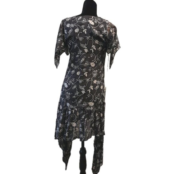 Womens Asymmetrical Whimsigoth Fairy Grunge Floral Flutter Sleeve Size XS  Dress - Picture 4 of 7